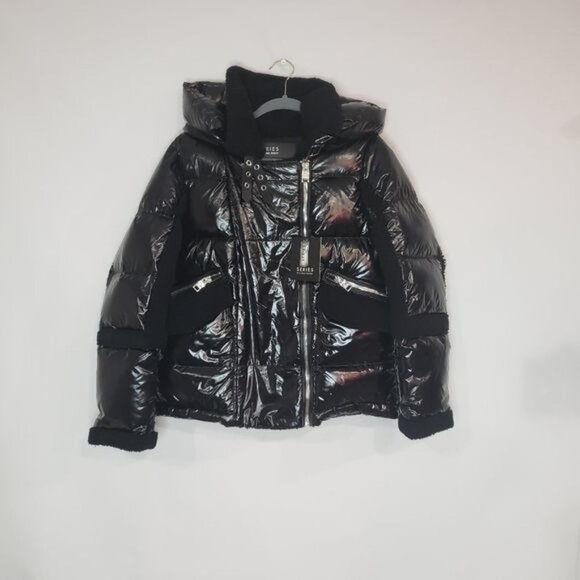 NWT Nicole Benisti GEILO MIXED MEDIA BIKER JACKET Size large - Picture 4 of 16